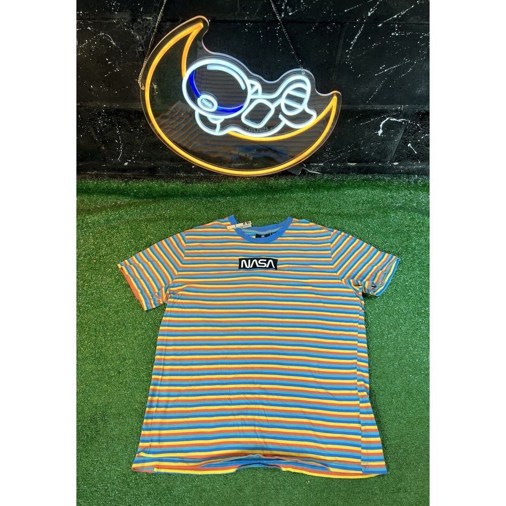 NASA Tee By Hyper Space Men's Unisex Cotton Striped T-shirt Size Large LG‎